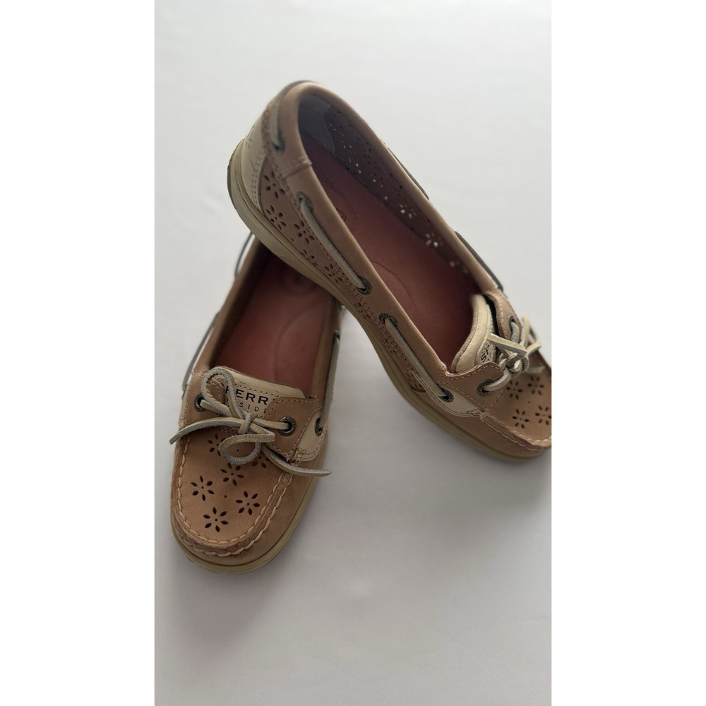 Sperry Top-Sider Women's Boat #61428 A-14 Sz 6.5 Tan Leather EUC No Box